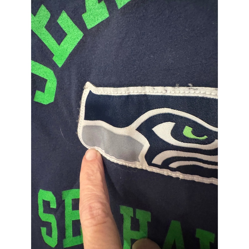 NFL Team Apparel Seattle Seahawks Navy Blue Graphic T-Shirt Mens XL Short Sleeve - Picture 2 of 5